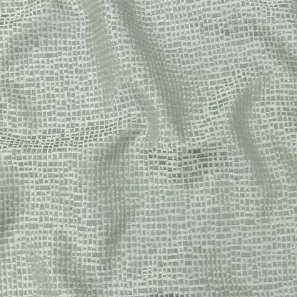 Polyester Jacquard - Seafoam Grid - British Imported