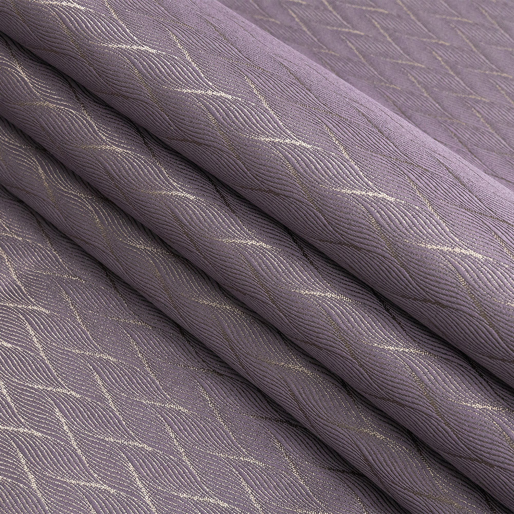 Drapery Jacquard - Amethyst Flowing Leaves - British Imported Folded