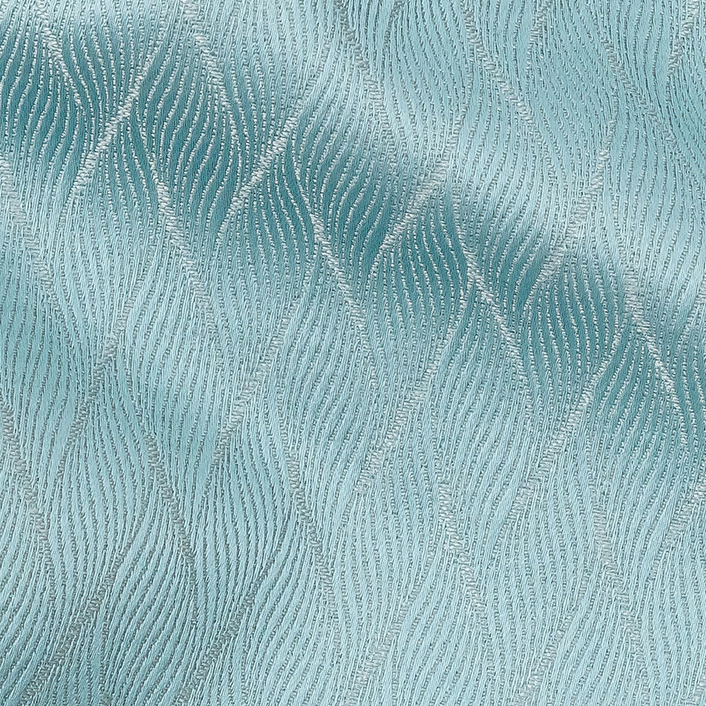 Drapery Jacquard - Aquamarine Flowing Leaves - British Imported Detail