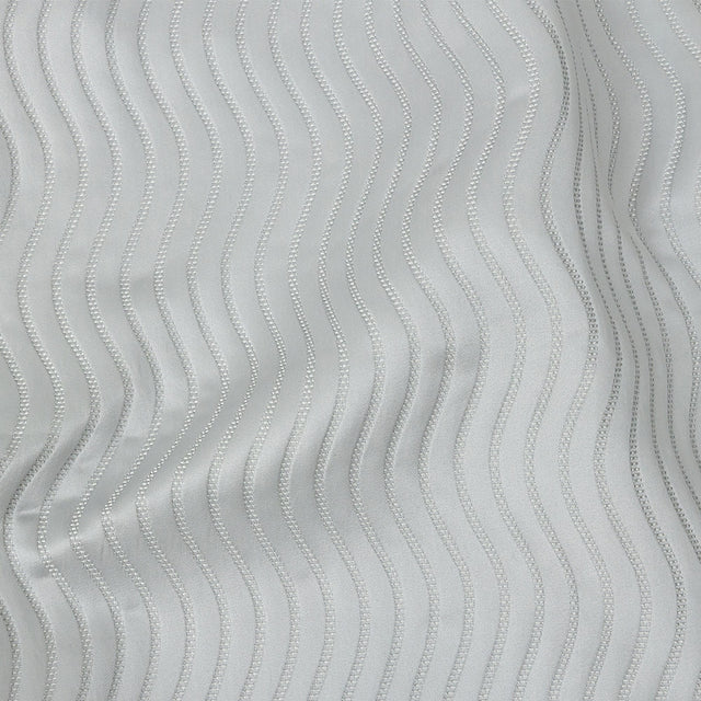 Satin-Faced Jacquard - Ice Wavy Lines - British Imported