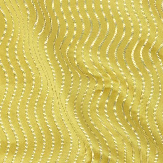 Satin-Faced Jacquard - Zest Wavy Lines - British Imported