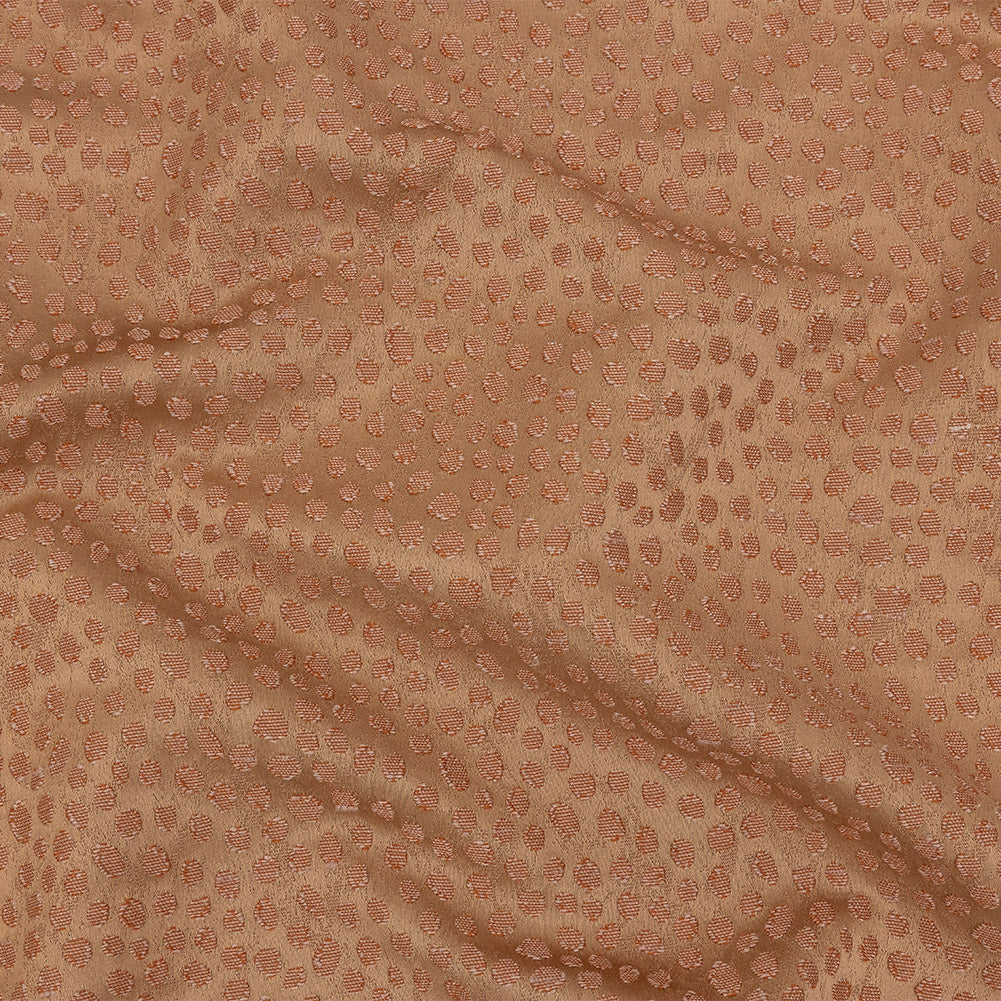 Polyester Jacquard - Ginger Spots - British Imported