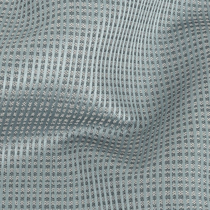 Gridded Polyester Woven - Ice - British Imported Detail