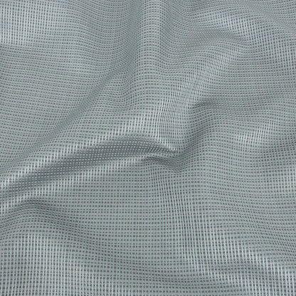 Gridded Polyester Woven - Ice - British Imported