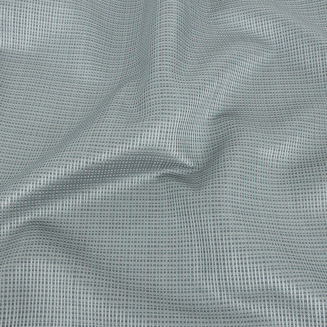 Gridded Polyester Woven - Ice - British Imported