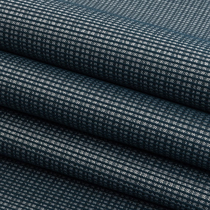 Gridded Polyester Woven - Indigo - British Imported Folded