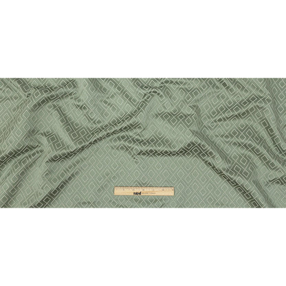 Satin-Faced Jacquard - Sage Diamond Fret - British Imported Full