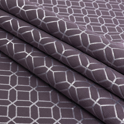 Polyester Jacquard - Amethyst Tiled Geometric - British Imported Folded
