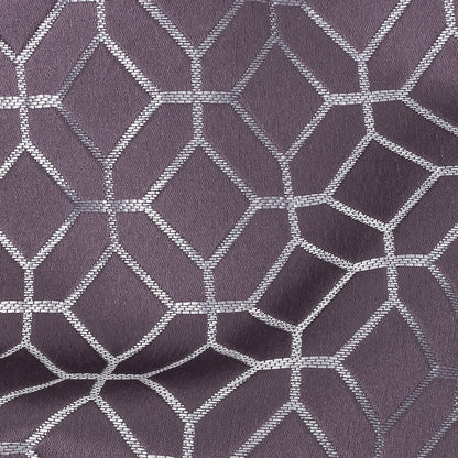 Polyester Jacquard - Amethyst Tiled Geometric - British Imported Detail