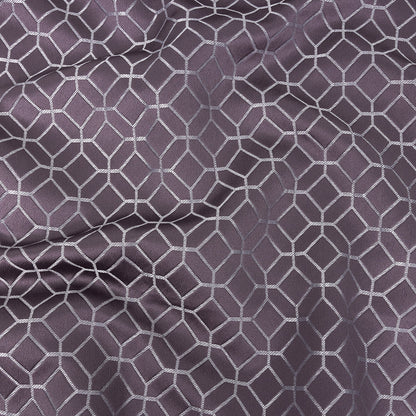 Polyester Jacquard - Amethyst Tiled Geometric - British Imported