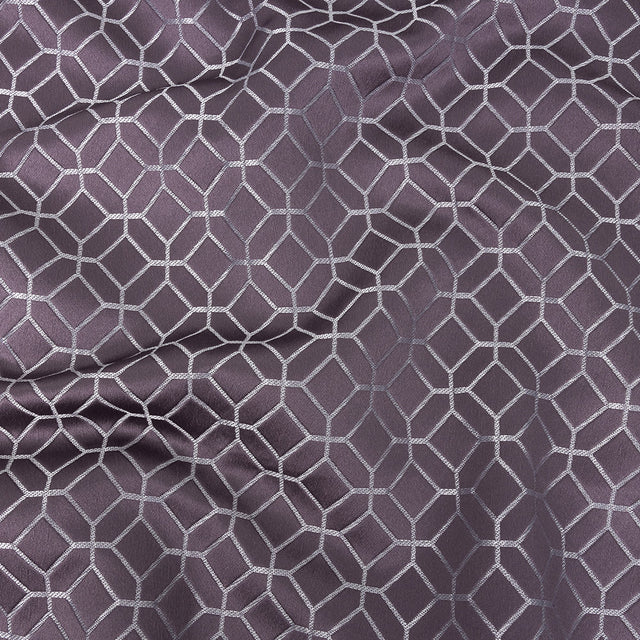 Polyester Jacquard - Amethyst Tiled Geometric - British Imported