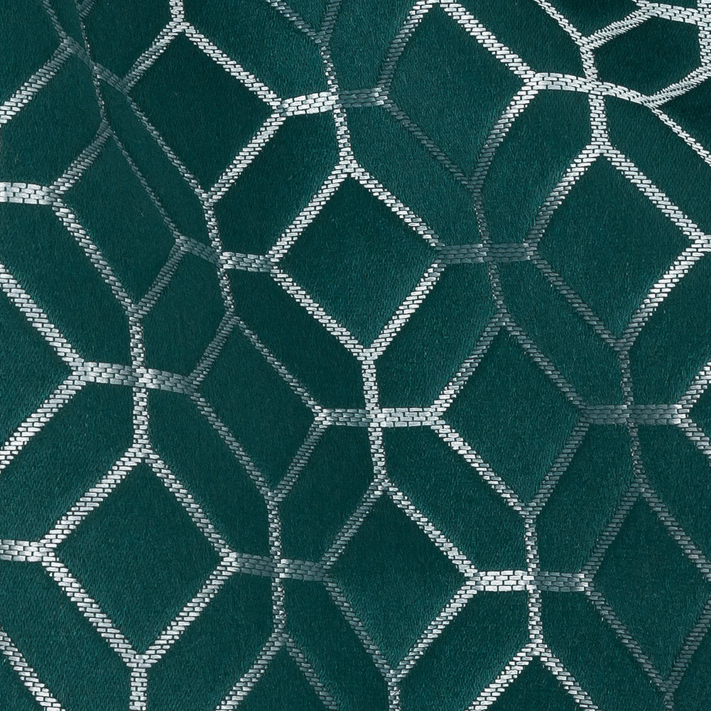 Polyester Jacquard - Emerald Tiled Geometric - British Imported Detail