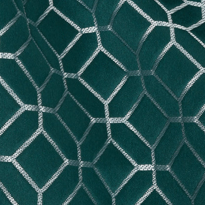 Polyester Jacquard - Emerald Tiled Geometric - British Imported Detail