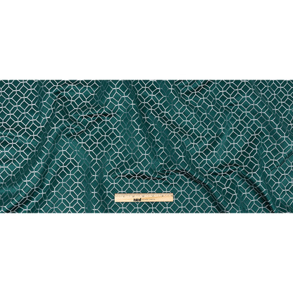 Polyester Jacquard - Emerald Tiled Geometric - British Imported Full