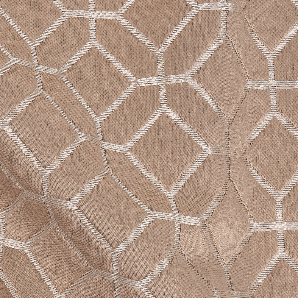 Polyester Jacquard - Shell Tiled Geometric - British Imported Detail