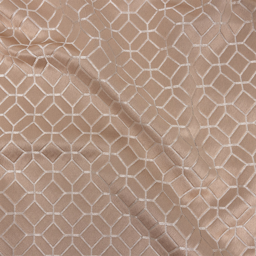 Polyester Jacquard - Shell Tiled Geometric - British Imported