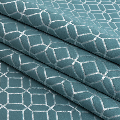 Polyester Jacquard - Sky Tiled Geometric - British Imported Folded