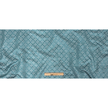 Polyester Jacquard - Sky Tiled Geometric - British Imported Full