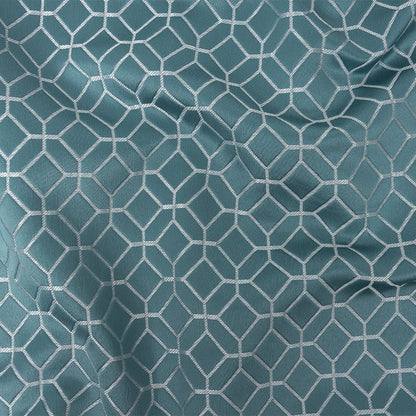 Polyester Jacquard - Sky Tiled Geometric - British Imported