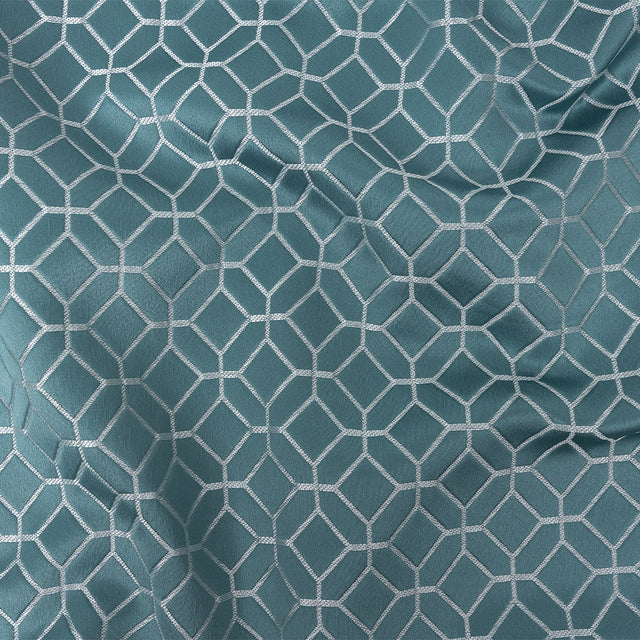 Polyester Jacquard - Sky Tiled Geometric - British Imported