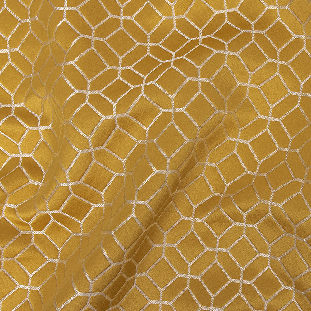 Polyester Jacquard - Sunflower Tiled Geometric - British Imported