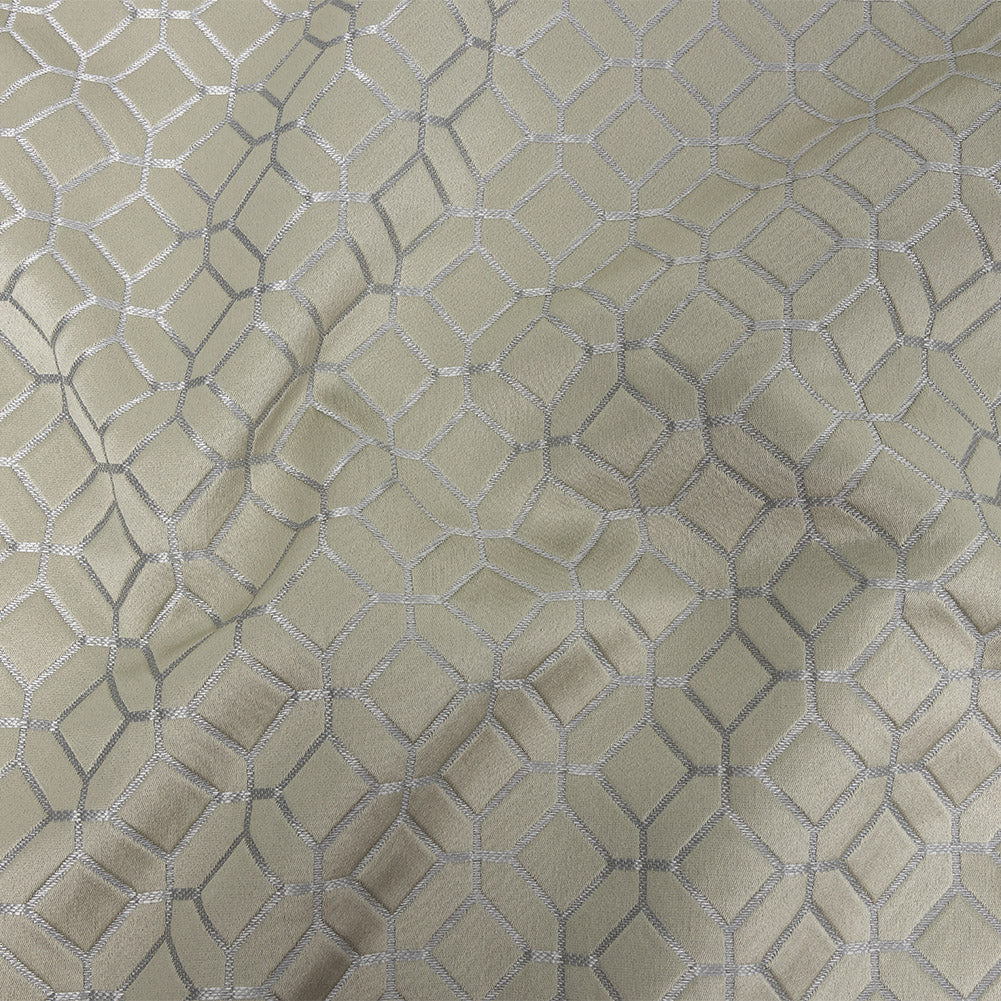 Polyester Jacquard - Willow Tiled Geometric - British Imported