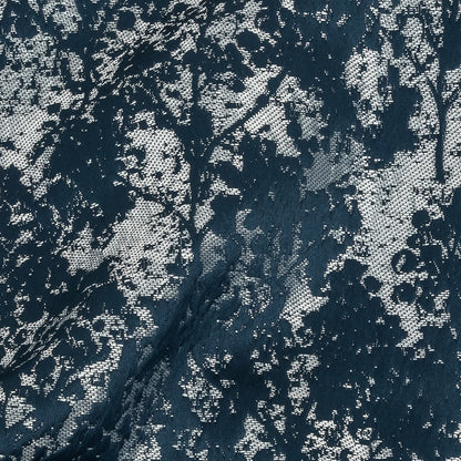 Polyester Jacquard - Indigo Abstract Trees - British Imported Detail