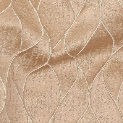Polyester Jacquard - Cantaloupe Leafy Lines - British Imported Detail