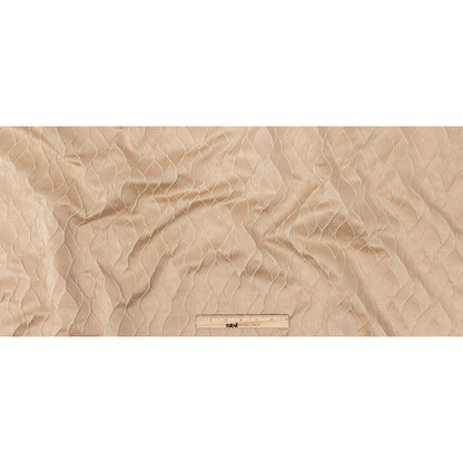 Polyester Jacquard - Cantaloupe Leafy Lines - British Imported Full