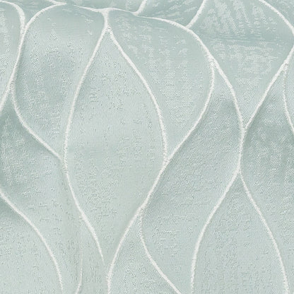 Polyester Jacquard - Duckegg Leafy Lines - British Imported Detail