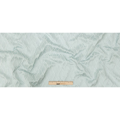 Polyester Jacquard - Duckegg Leafy Lines - British Imported Full
