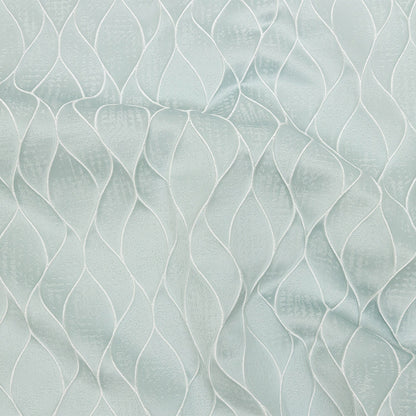 Polyester Jacquard - Duckegg Leafy Lines - British Imported
