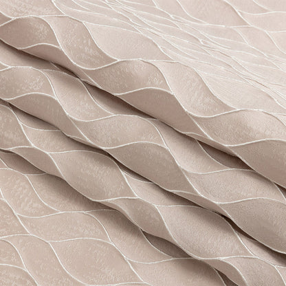 Polyester Jacquard - Orchid Leafy Lines - British Imported Folded