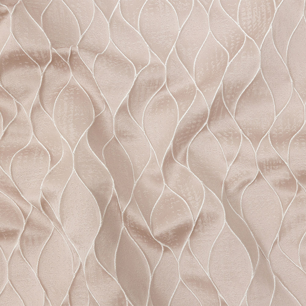 Polyester Jacquard - Orchid Leafy Lines - British Imported
