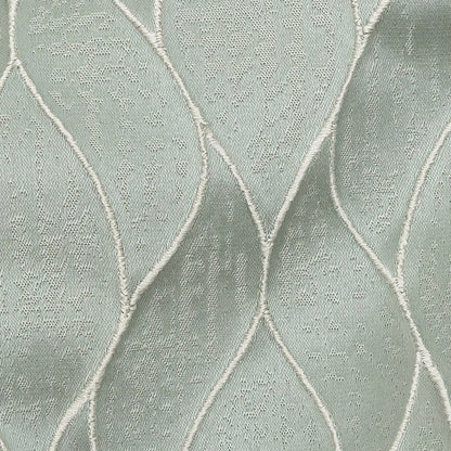 Polyester Jacquard - Seafoam Leafy Lines - British Imported Detail