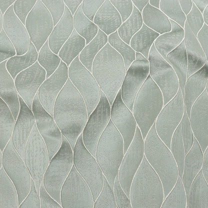 Polyester Jacquard - Seafoam Leafy Lines - British Imported
