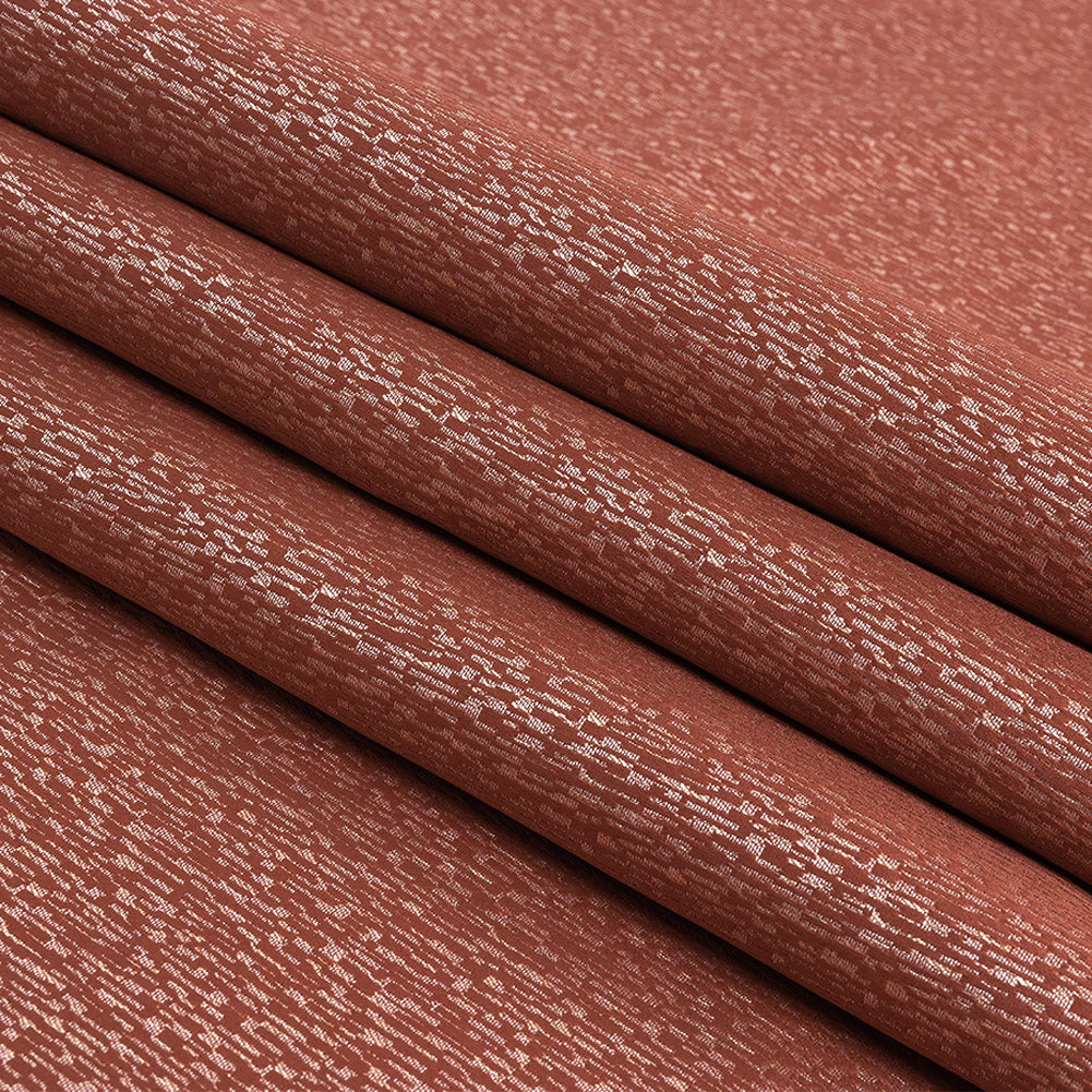 Polyester Jacquard - Coral Raindrop Streaks - British Imported Folded