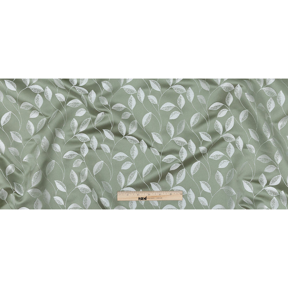 Satin-Faced Jacquard - Sage Foliage - British Imported Full