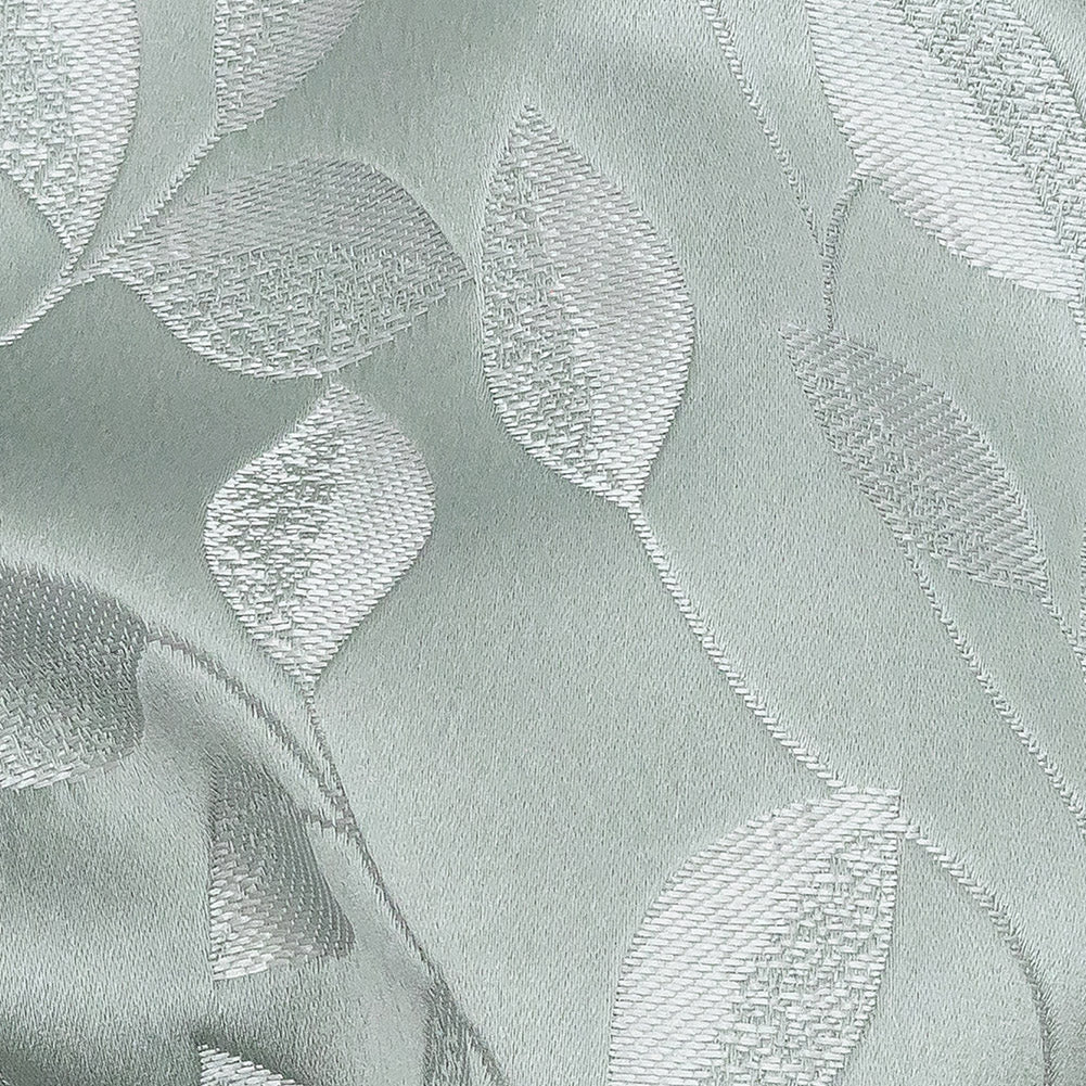 Satin-Faced Jacquard - Seafoam Foliage - British Imported Detail
