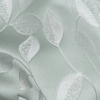 Satin-Faced Jacquard - Seafoam Foliage - British Imported Detail
