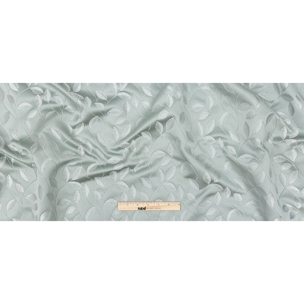 Satin-Faced Jacquard - Seafoam Foliage - British Imported Full