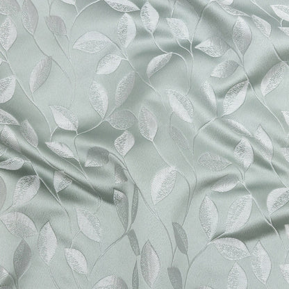 Satin-Faced Jacquard - Seafoam Foliage - British Imported