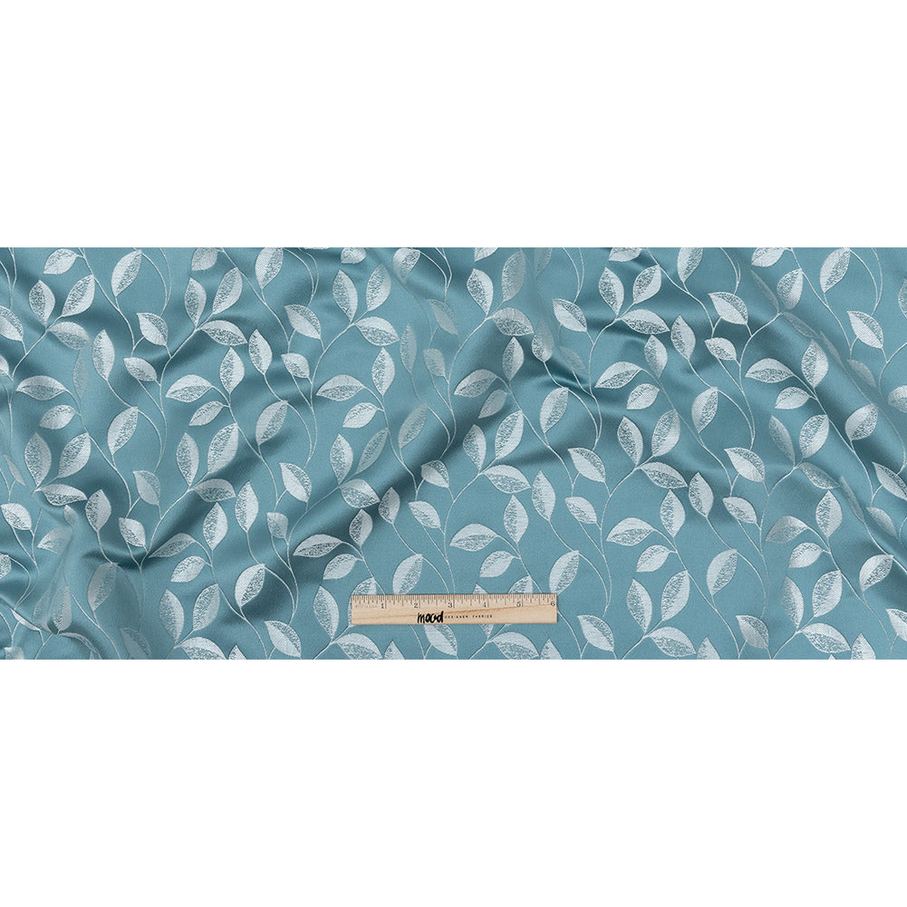Satin-Faced Jacquard - Sky Foliage - British Imported Full