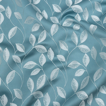 Satin-Faced Jacquard - Sky Foliage - British Imported