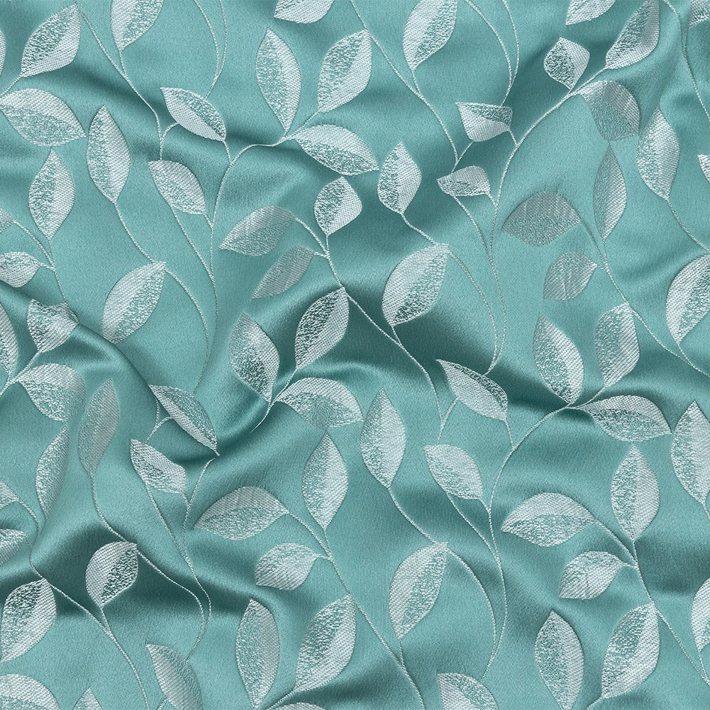 Satin-Faced Jacquard - Spa Foliage - British Imported