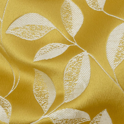 Satin-Faced Jacquard - Sunflower Foliage - British Imported Detail