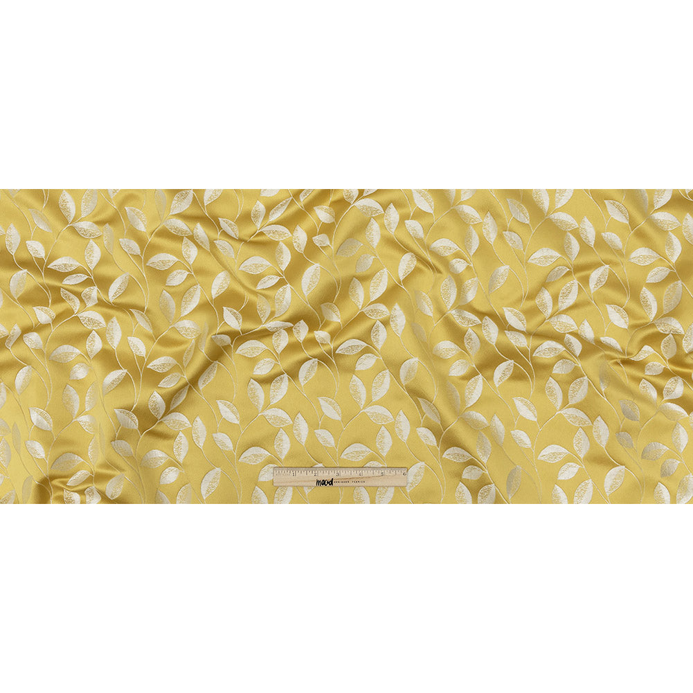 Satin-Faced Jacquard - Sunflower Foliage - British Imported Full
