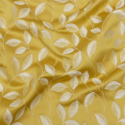 Satin-Faced Jacquard - Sunflower Foliage - British Imported