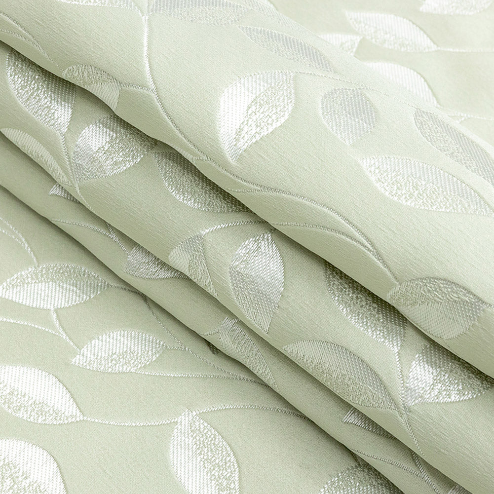 Satin-Faced Jacquard - Willow Foliage - British Imported Folded