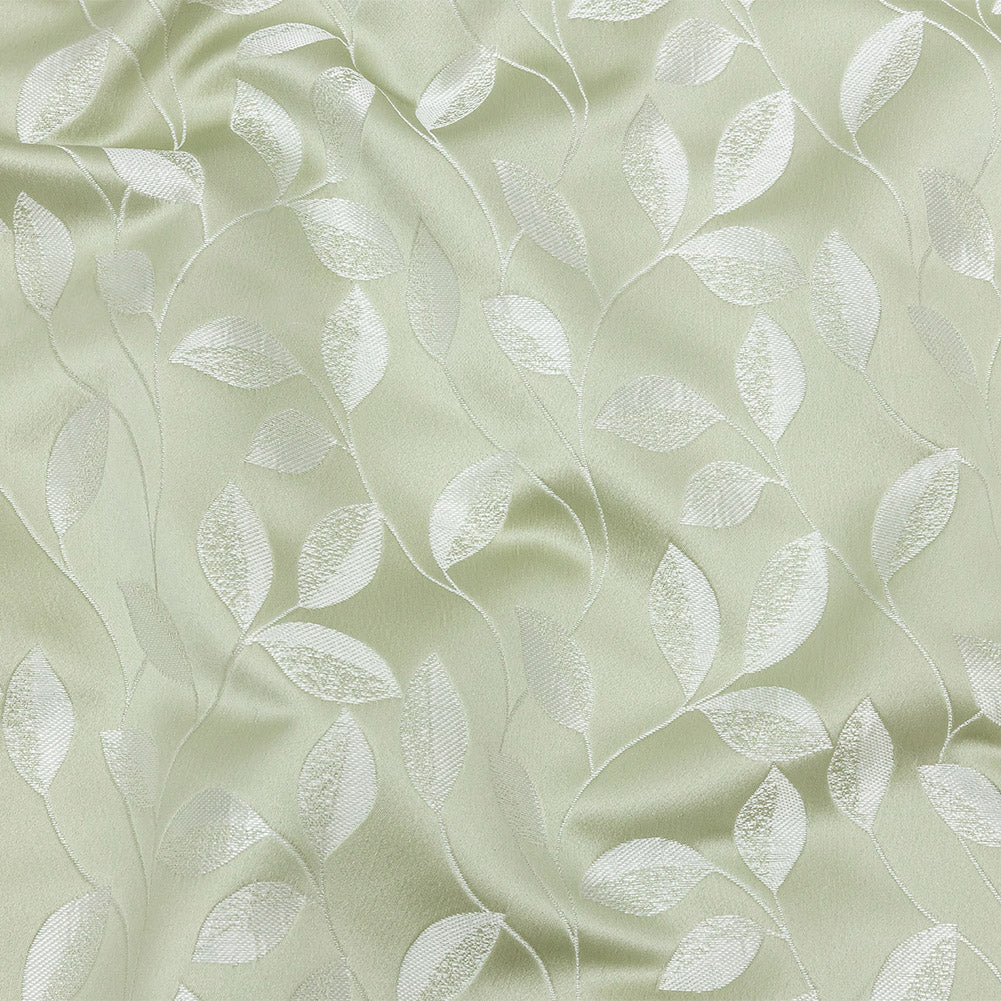 Satin-Faced Jacquard - Willow Foliage - British Imported